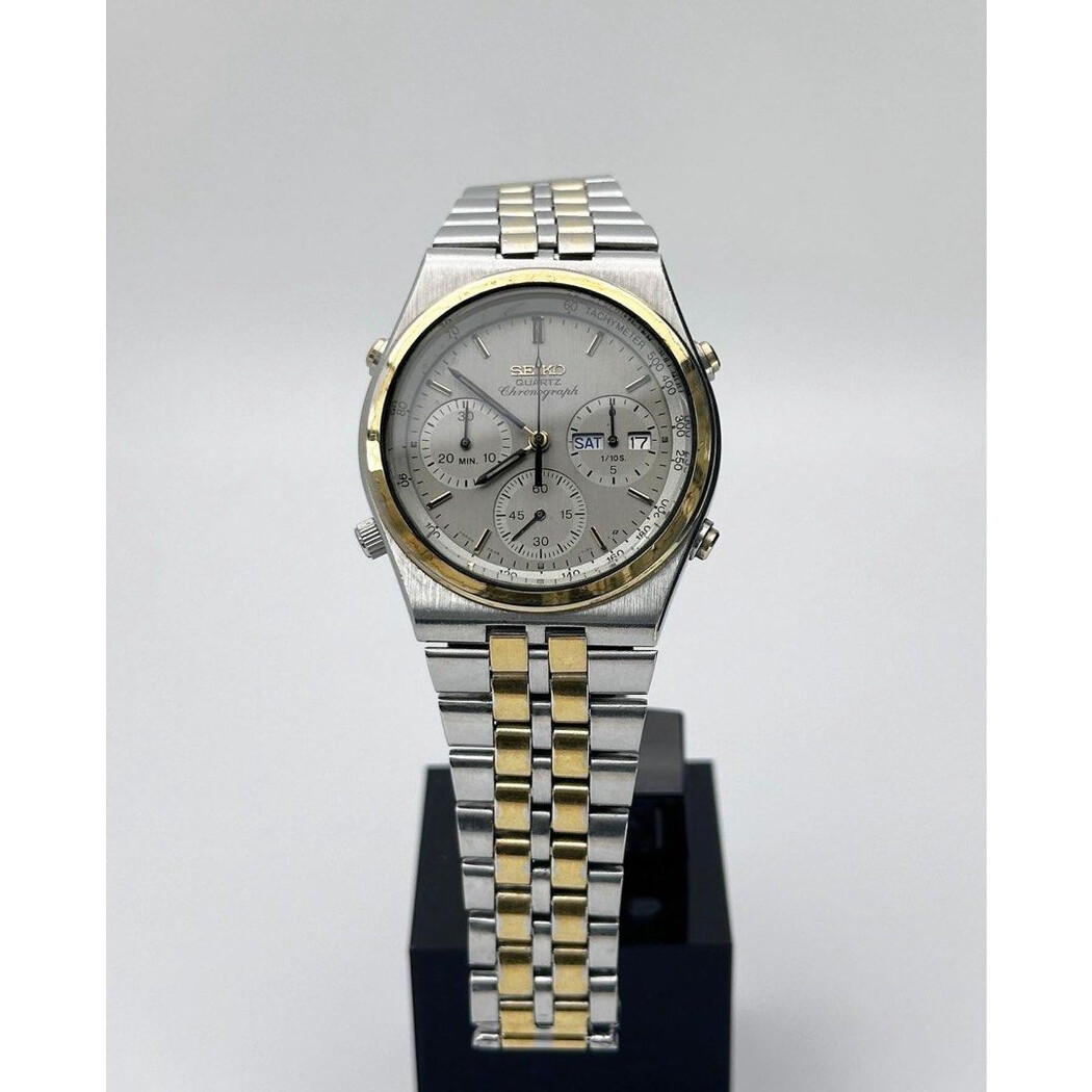 (SOLD!!) 37mm • 1987 Seiko “Speedmaster” James Bond 7a38-7080 Quartz Chronograph